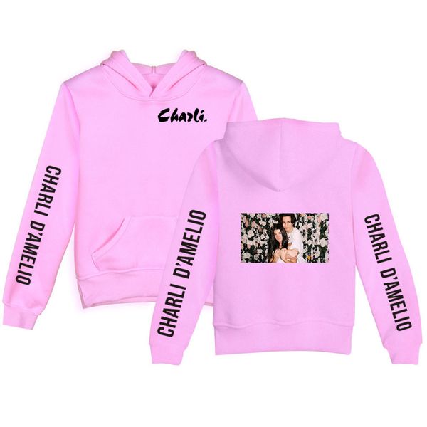 

charli d'amelio the hype house 2-16t children hoodie sweatshirt teenager boys girls pullover cotton fleece hoody streetwea c0127, Black