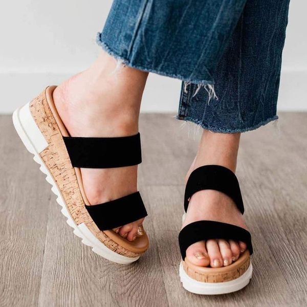 

summer zapatos de mujer 2020 platform sandals women sandals platform shoes woman shoes sandale femme sandÃ¡lias das mulheres, Black