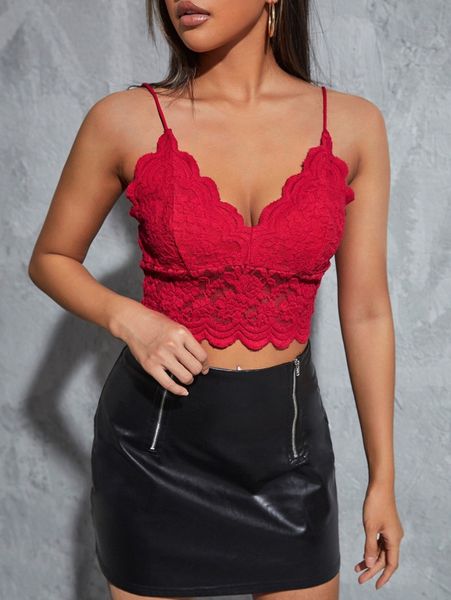 

lace crop cami i3wb#, White