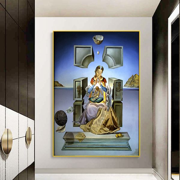 

famous painting salvador dali the madonna of port lligat of painting poster print wall art for living room home decor