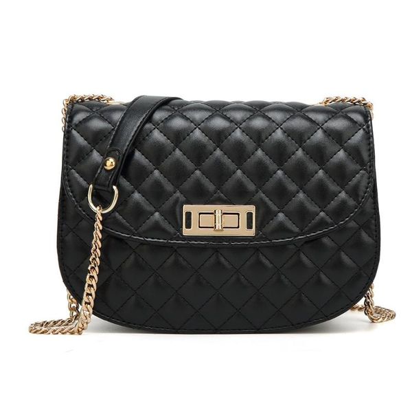 

women crossbody bag chains fashion semicircle saddle bags pu leather shoulder bags for female handbags designer bolsas