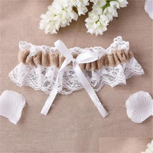 

natural burlap lace wedding garter with bowknot /2018 new arrival /bridal garter casamento jllvbx lucky2005