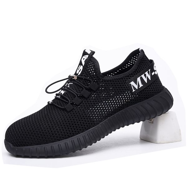 

новая выставка безопасность обувь мужская сталь toe anti-разбив строительные работы sneaker открытый дышащие моды безопасности boots 201019, Black