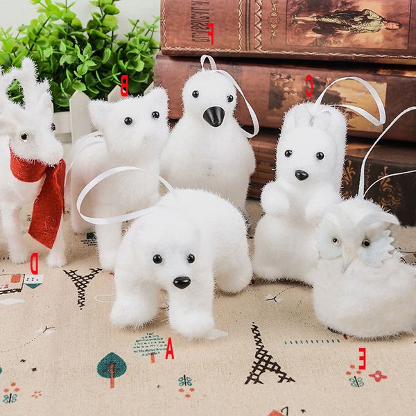 

ornaments 1pcs polar bear christmas white cute home xmas tree 2021 new year hanging pendant navidad decoration