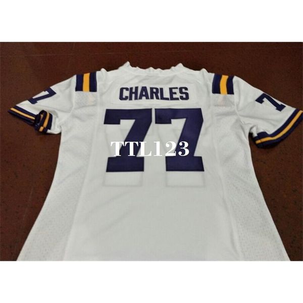 

men #77 saahdiq charles white purple derrius guice lsu tigers or custom any name or number alumni college jersey, Black