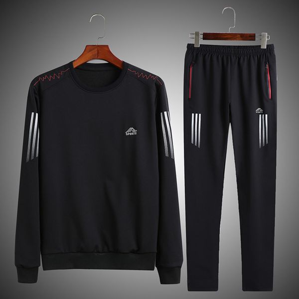 

long spring and autumn new men's sleeve father's casual sportswear suit for the elderly, Gray