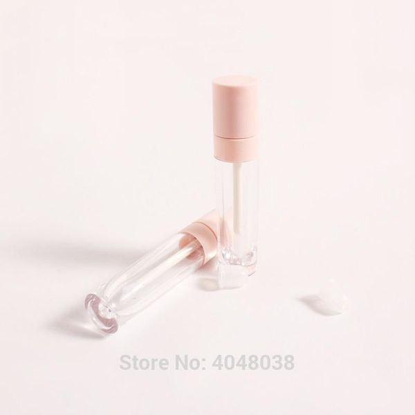 

empty lip gloss container clear bottle pink cap lip tube container lipstick refillable bottle plastic gloss tube 40pcs1
