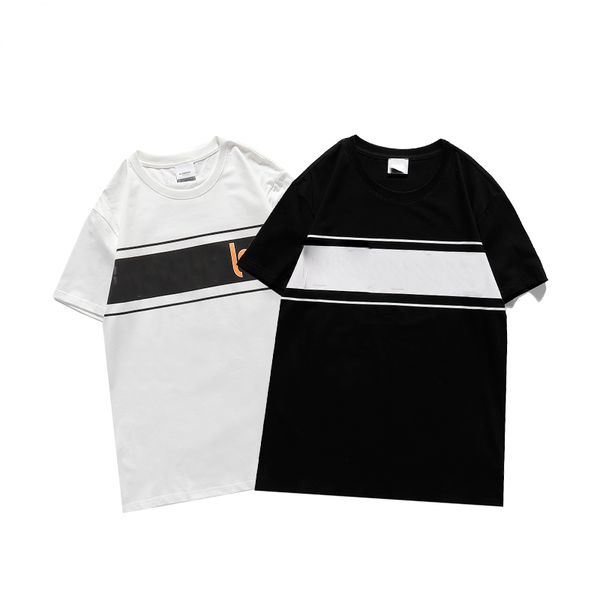 

2020 new designers t shirts mens high-quality fashion men short sleeved casual round neck cotton t-shirts letter print t-shirts 2 colors, White;black
