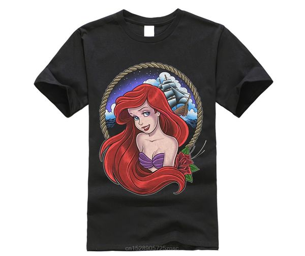 

leqemao short sleeve t-shirt funny print the little mermaid ariel rope frame mens graphic t shirt sport hooded sweatshirt hoodie