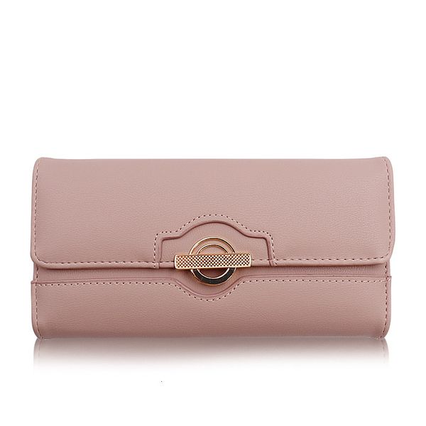 

new solid color women tri-fold long wallet many departments female wallets lady purses card holder coin cell phone pocket clutch, Red;black