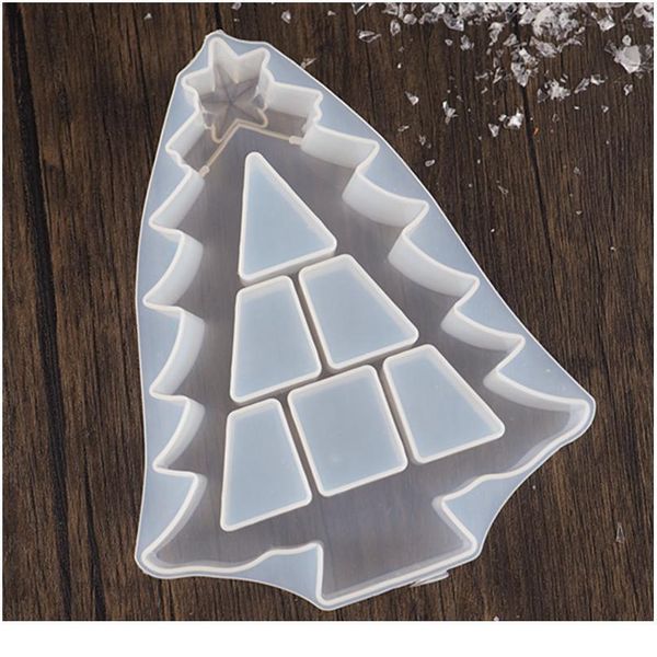 

christmas tree storage box sile mold for making tree shape cut mold diy crystal epoxy uv gift box jewelry tool jllmxr, Black