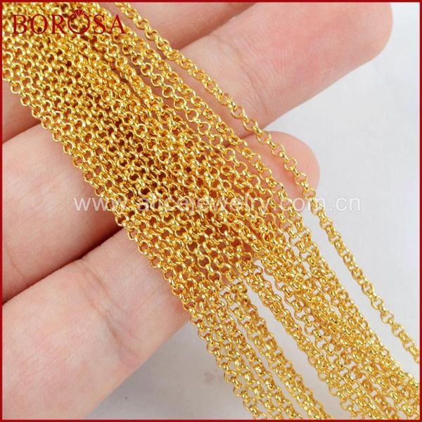 

borosa 10pcs 21 inch gold color 2mm thin finish chain necklace brass chains jewelry findings for pendant necklace jewelry pj1121, Silver