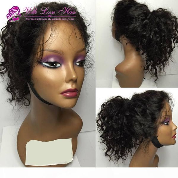 

горячее withlovehair ручной завитые парики из синтетического glueless черных синтетического парик фронта шнурка природных волнистые жаропроч, Black