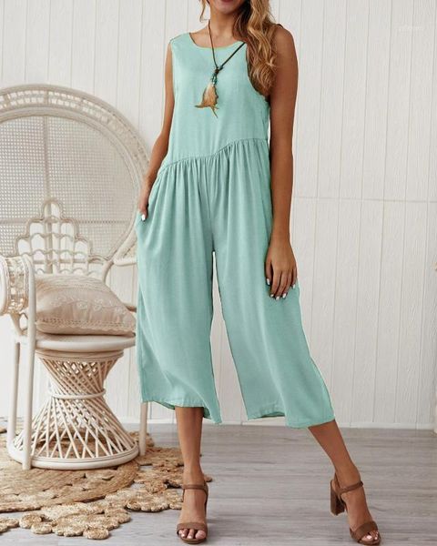 

with pocket backless loose wid leg jumpsuit women's overalls white blue yellow sleeveless rompers ladies casual ankle-length1, Black;white