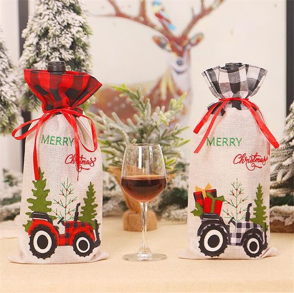 

с рождеством вино крышка с bow xmas красный автомобиль trucker плед белье бутылка одежда бутылка красного вина обложка сумки новогоднее укра