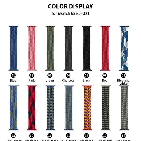 

braided solo loop for watch band 44mm 40mm 38mm 42mm fabric nylon elastic belt bracelet iwatch series jllqbu, Black;brown