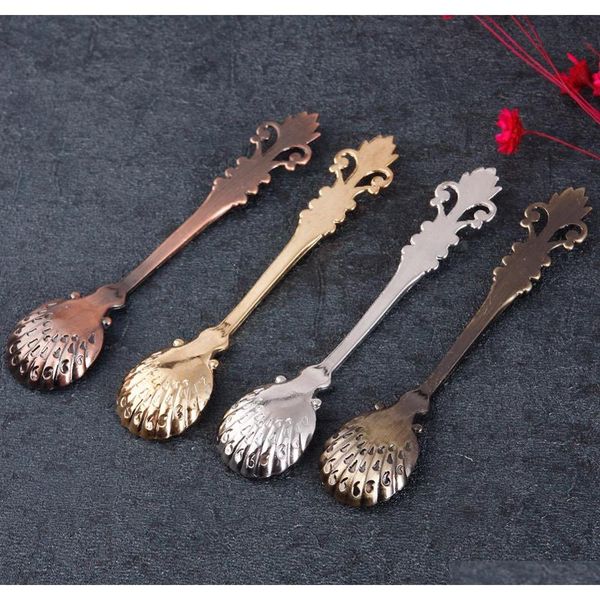 

1pc kitchen retro luxury coffee spoon sugar tea dessert cutlery alloy spoon kitchen table jllxou bdetrade