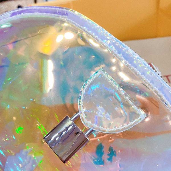 

women clutch bag transparent bag lady fashion handbag rainbow wallet jelly bag pvc handbags fast shipping