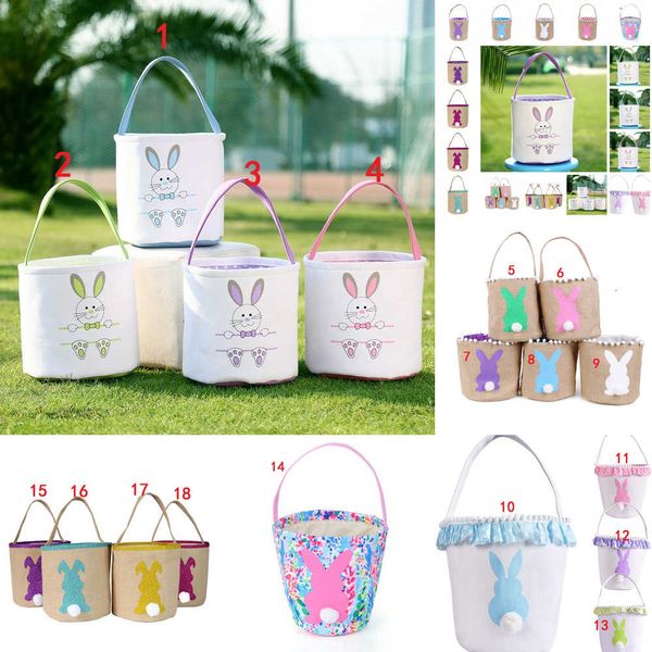 

birthday gift basket candy bunny ears rabbit bag canvas party four color printed easter barrel