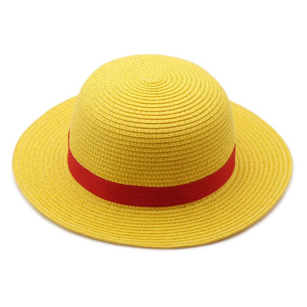 Pai-criança chapéu de palha performance animação cosplay acessórios verão tampão de sol amarelo para meninas meninos