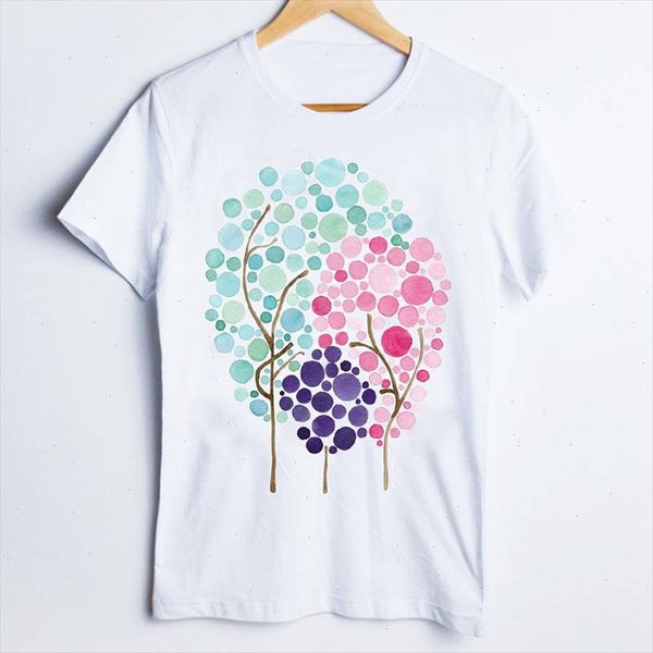 

women tees print graphic cartoon watercolor summer autumn sweet ladies clothes lady clothing female t shirt t shirt, White