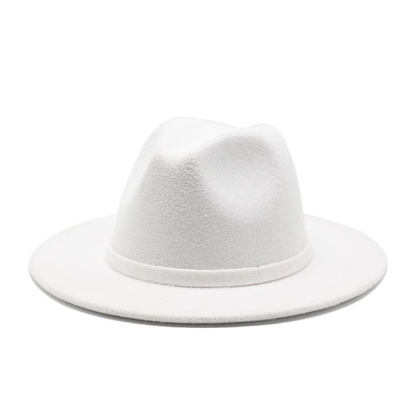 

classic panama jazz caps men women wool felt fedora hat british style wide brim simple trilby party formal cap white dress hats, Blue;gray