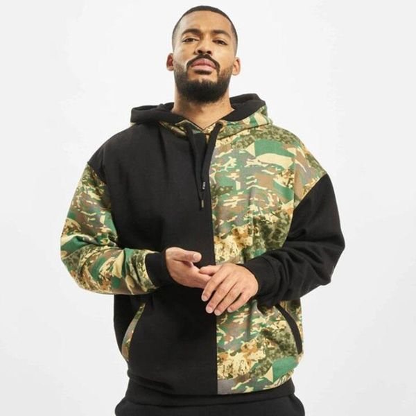 

hoodies men patchwork tracksuit sweatshirt men's collar cap long sleeves pullover plus size hip hop street wear hoodies1, Black