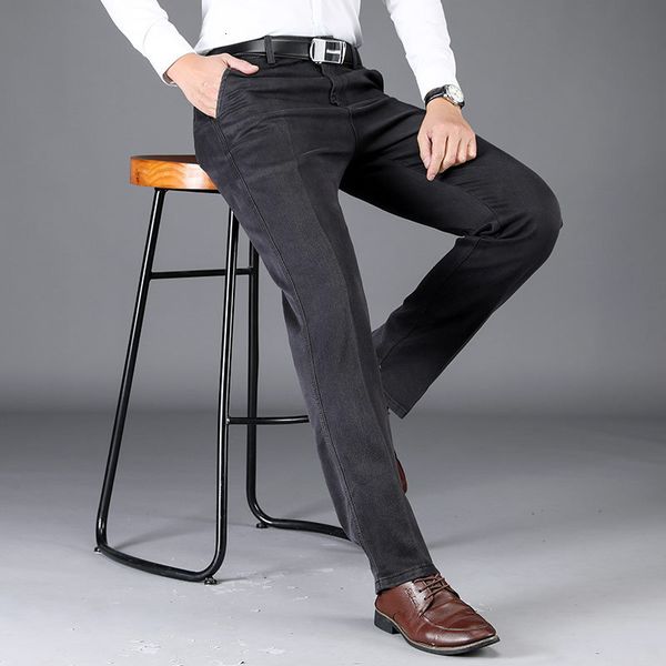 

casual spring and autumn winter straight tube loose drape dad's business suit large men's pants, Black