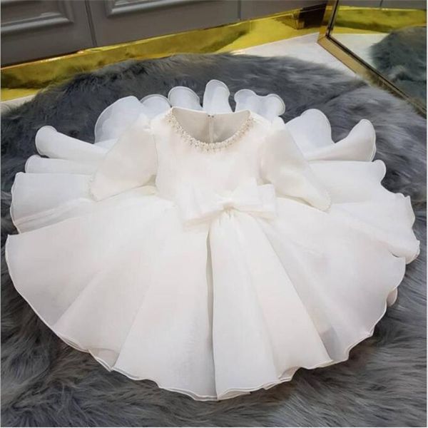 

girl's dresses kids for girls princess wedding dress 1st birthday party baptism baby pearl children ball gown, Red;yellow