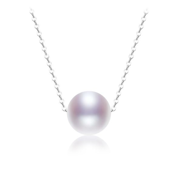 

nymph natural freshwater pearl pendant necklace silver 925 chain 8-9mm real pearl women's wedding fine jewelry [d315] q0531