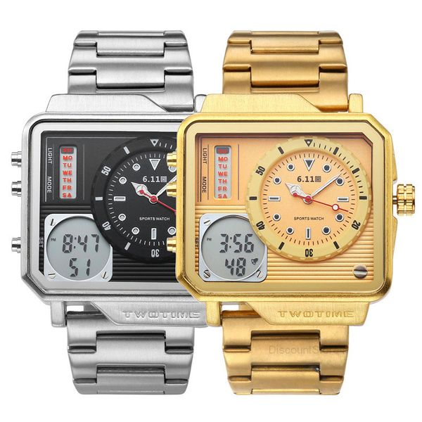 

6.11 gold belt sport watch, Slivery;brown