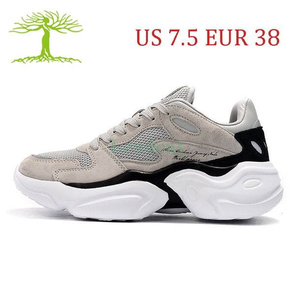 

us 7.5 eur 38 treeperi fashion chunky 4.0 running shoes mens grey metallic silver women classic sneakers 01