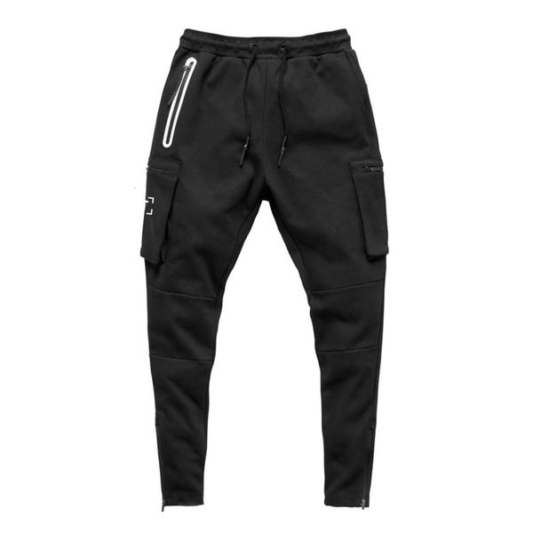 

overalls new sports men's muscle brothers outdoor fitness running training pants, Black