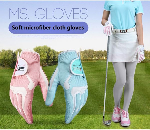 

golf gloves women men glove micro fiber soft one paire anti-skidding non slip particles breathable golf glove