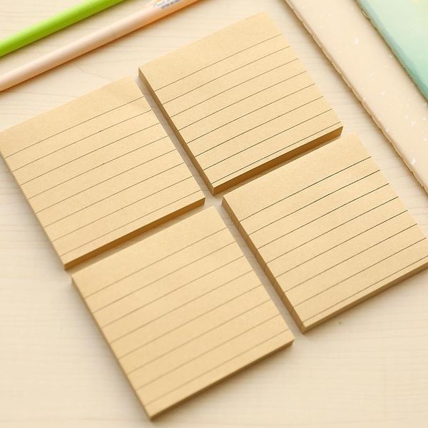 

2 pcs lot simple kraft paper memo pad adhesive sticky notes post guest book stationery office school supplies fm306 bbyngo