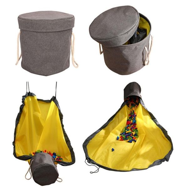 

toy storage basket large play mat toy clean-up storage container quick cleanup waterproof container for kids organizer bags#