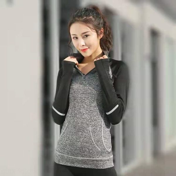 

d69zk молнии новой одежды весной на открытой воздухе рубашки йоги костюма и осени спорт новой женской йоги одежда воротник стойка 2020 длинн