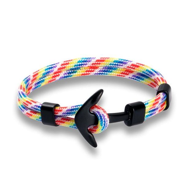 

10 colors new fashion survival rope chain multilayer anchor charm bracelets and bangles men women gift sport hooks na jllabk