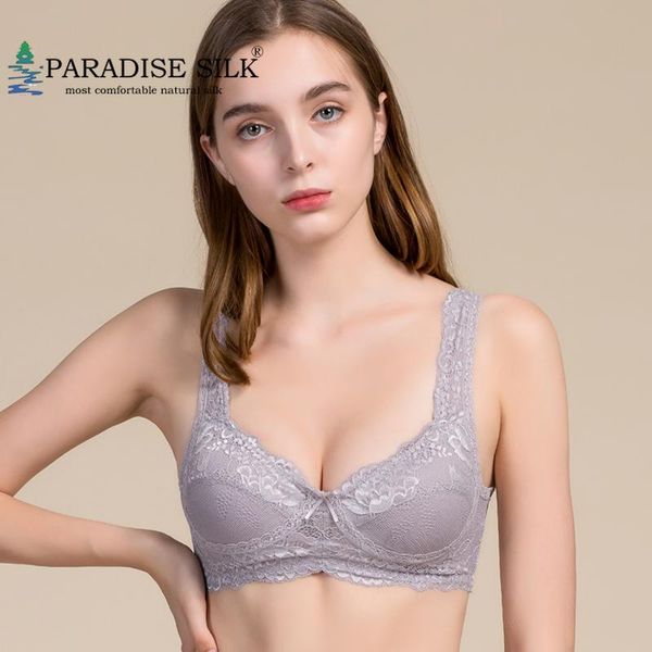 

push up bra 100% natural silk knit wire breathable size  l xl xxl, Red;black