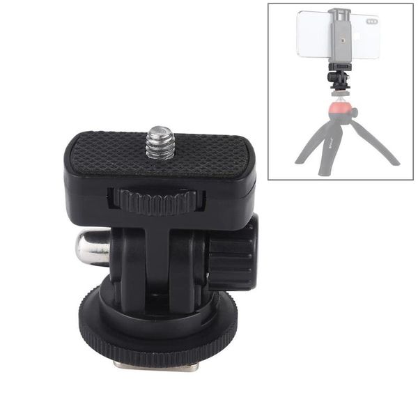 

tripod mount 1/4 inch screw adjustable 180-degree with cold shoe abs material tripod mount adapter accessories for dv camera