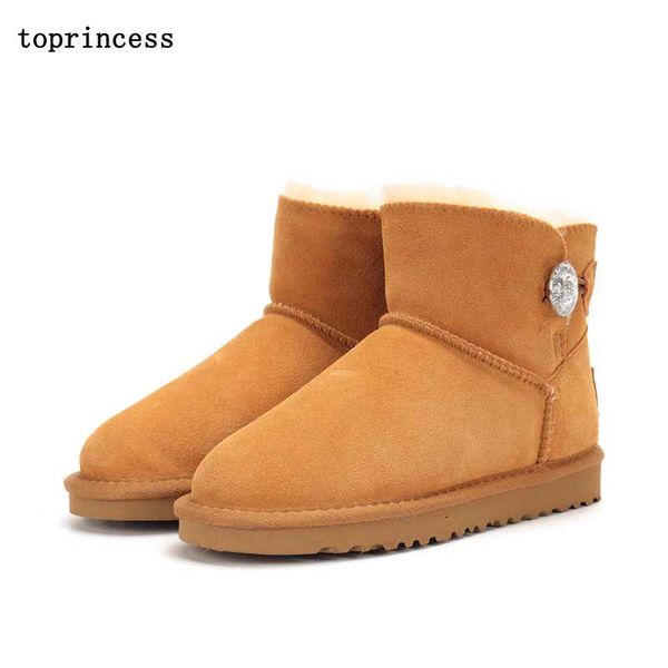 

zx43 incess diamond button ankle boots designer winter snow boots for ladies fashion new style ankle comfort and warmt, Black