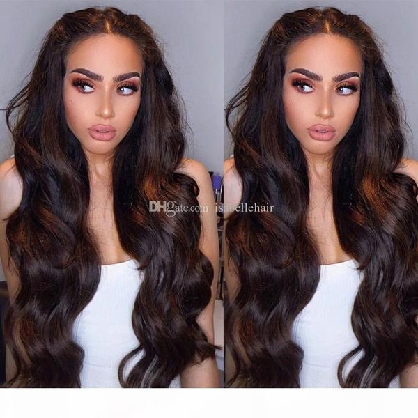 

180% density pre plucked full lace wig for black women natural wave brazilian virgin human hair lace front wigs with baby hair, Black;brown