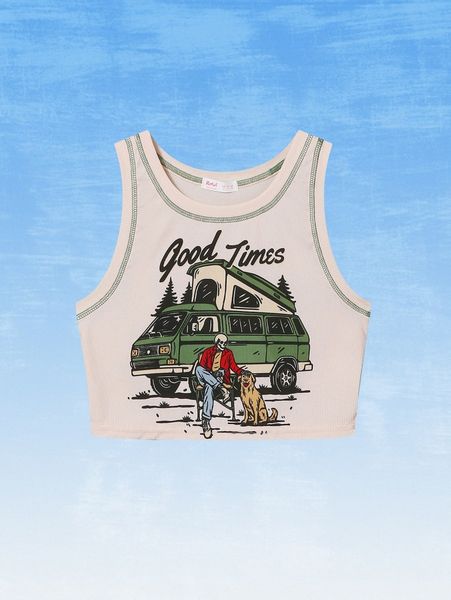 

romwe x frmlsstudio stitching trim letter skull & dog graphic tank c6oq#, White