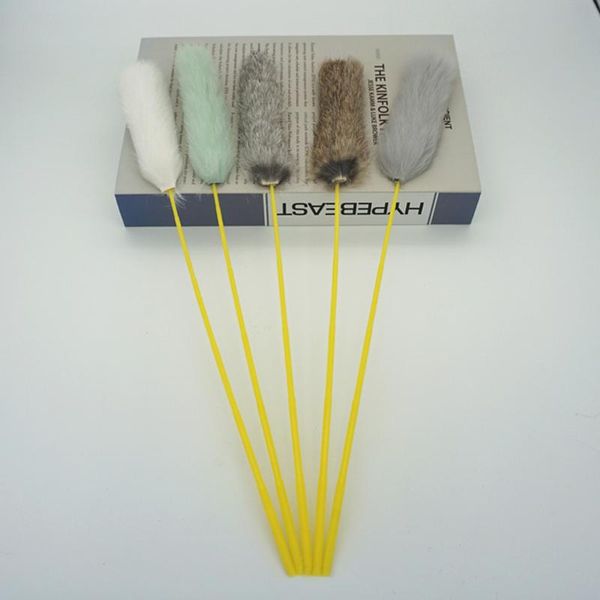 

cat toys legendog funny teaser fluffy artificial hair interactive toy wand for kitten pet supplies drop