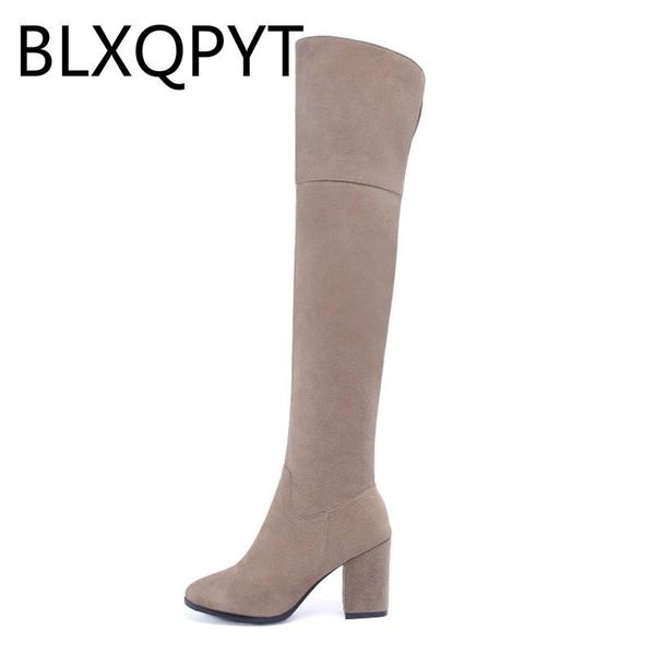 

geunine leather big size high heel 8 cm women femininas knee-high boots botas masculina zapatos mujer chaussure femme shoes w-12, Black