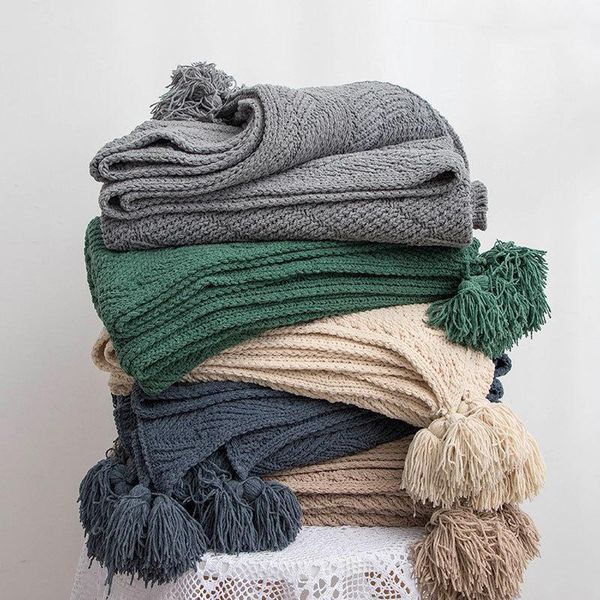 

lovinsunshine color bedspread super warm soft blanket sofa / bed can be used weaving blanket mat chair decor warm yarn ww99#1