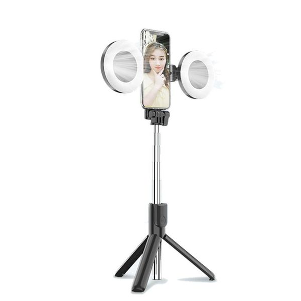 

led fill ring light pgraphy ringlight with foldable tripod wireless bluetooth selfie stick for youtube video