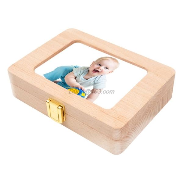 

wooden p frame fetal hair deciduous tooth organizer milk teeth storage box newborn baby souvenirs gift lj201105