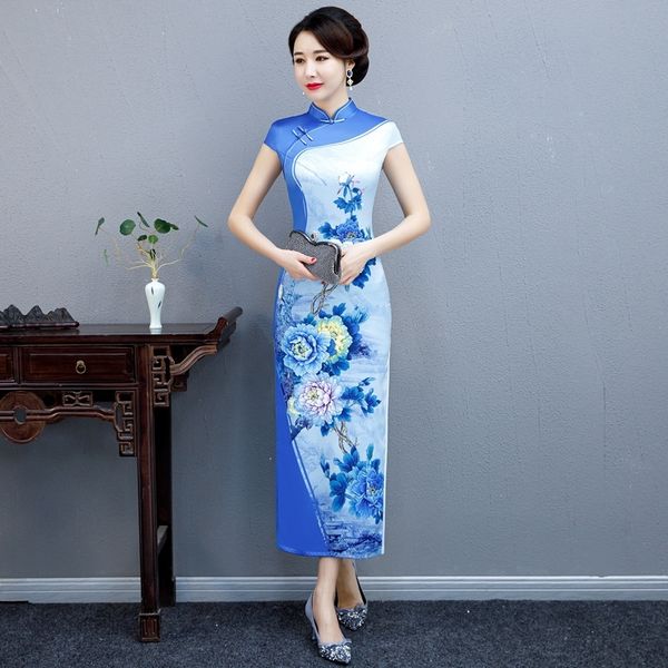 

il0vk long cheongsam young 3v dress 2020 girl skirt cheongsamcheongsam cheongsamnew 3vvmd chinese style slim fit performance clothes improve, Black;gray