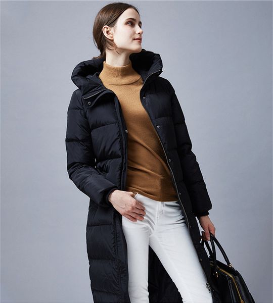 

2021 new white duck down jacket female winter coat with hood long jackets parkas shelter mujer wxf195 8yas, Black
